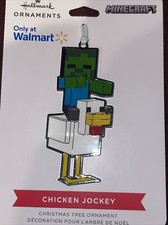 New Hallmark Metal Ornament Minecraft Chicken Jockey 2023 Walmart Exclusive 