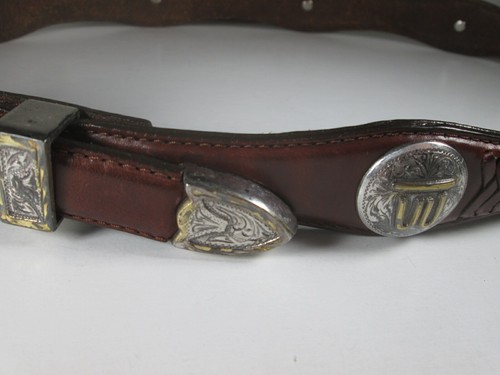 Cinturón de Cuero Justin Vintage Vaquera Western 30" Mujer Vaquero Decoraciones Plateado - Imagen 6 de 10