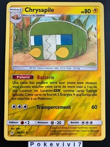 Pokemon Card Chrysapile 58 214 Reverse Sun And Moon 10 Sl10 Fr New Ebay