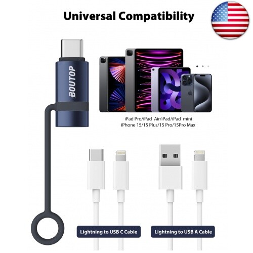 [Apple MFi Certified] 3 Pack Lightning to USB C Adapter, Support 65W PD ...