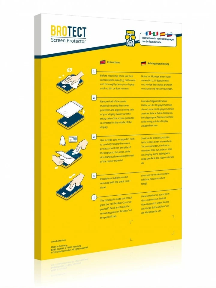 Protector de pantalla de vidrio premium mate BROTECT® AirGlass® para Sony Xperia 10 III Foto 4 de 4