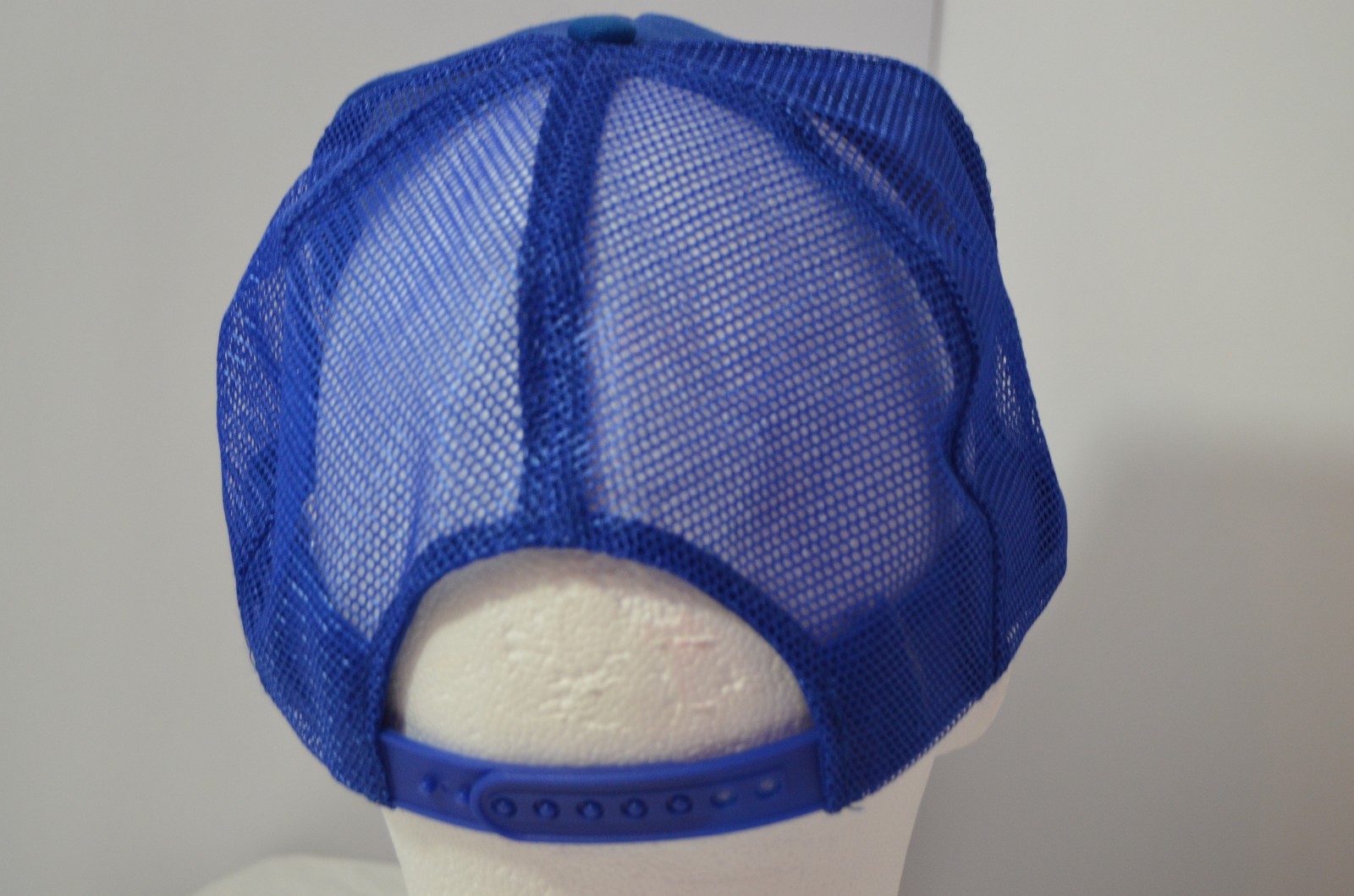 FILA VTG Texas Snapback Spellout Script Trucker Mesh Back Hat Blue White Front Row