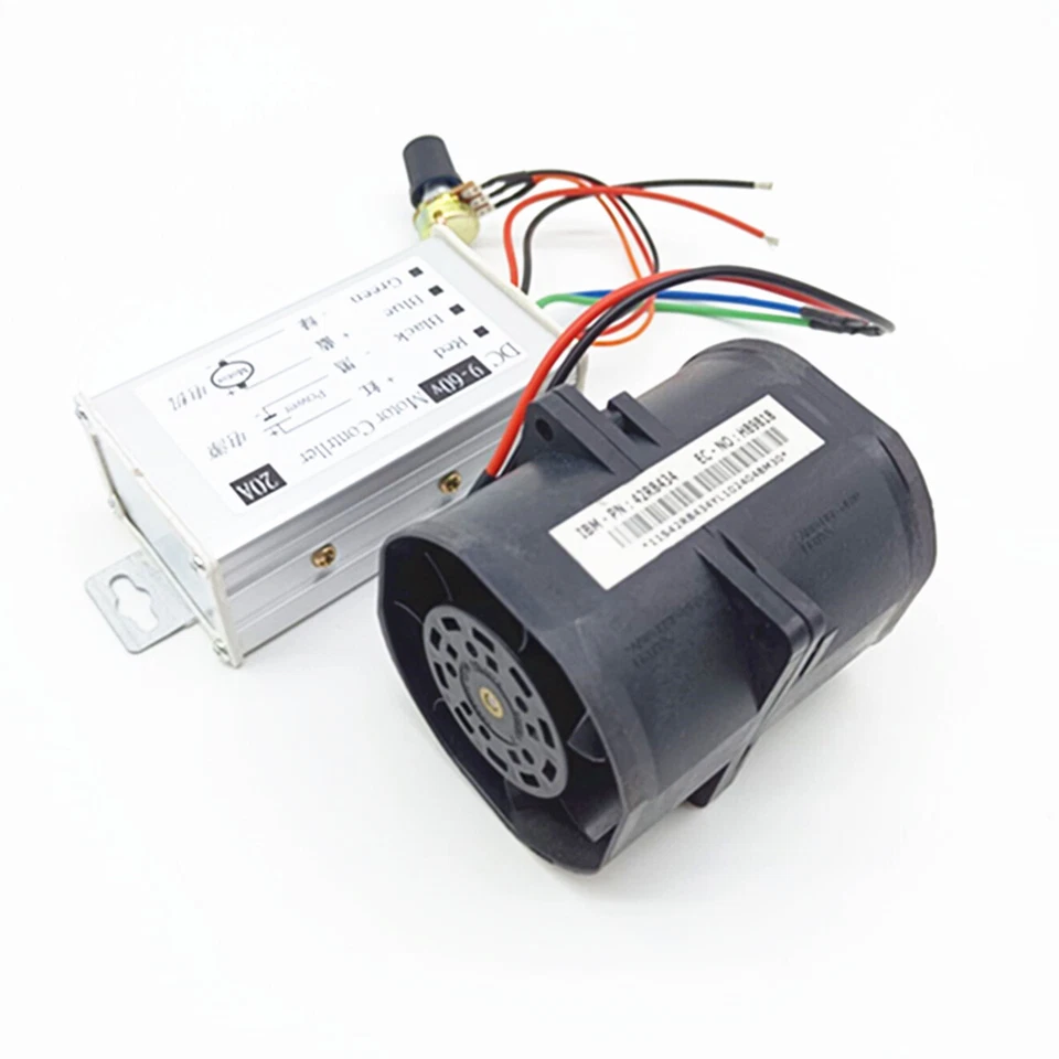 Car Electric Turbine Turbo Charger Boost Double Intake Fan W/Stepless Controller - Image 2 of 4