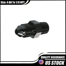 4AN to 1/8 NPT Adapter Straight Thread to 4 AN Flare Fitting Black