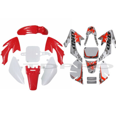 Moto Dirt RED Plastics Fairing Fender Guards Kit Seat Fuel Tank 125cc Quad Dirt Bike Atv 125 Dtr Yamaha - Foto 3