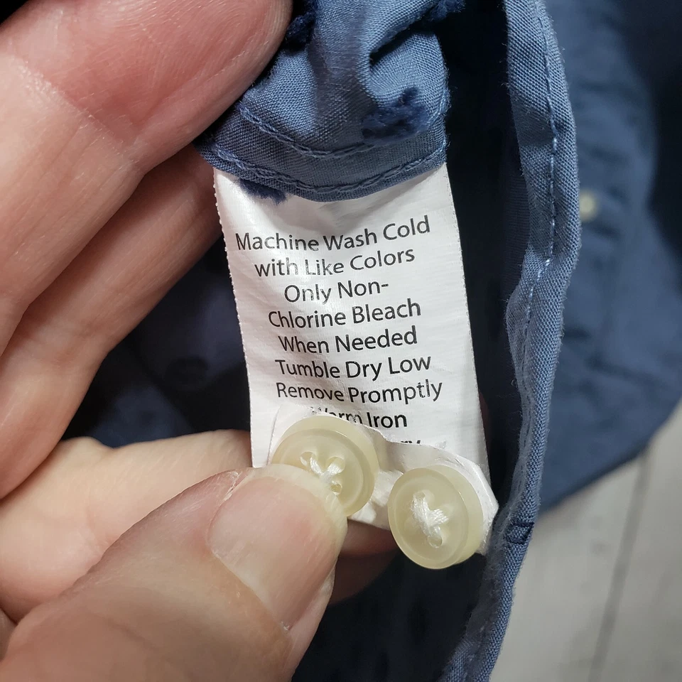 Camisa elástica de algodón con botones azul para hombre Michael Bastian talla mediana 151/2 32/33 Foto 4 de 4