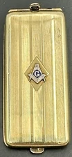 Vintage Antique Freemason Masonic Card Holder Gold Locket Fob Elks BPOE Elgin