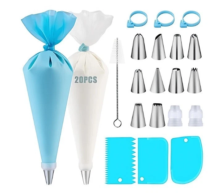 Blugul Set Di 3 Beccucci In Acciaio Inox Per Torte E Cupcake - Punte Per Sac à Poche 5, 6, 8 Mm