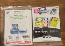 Astro Designs 15 Sheets and Neato Labels 25 Sheets 8.5 x 11