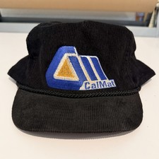 Vintage Cal Mat Corduroy Hat Snap Back Adjustable 80s Gas Transportation