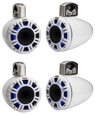4 Kicker 51KMTCXL8W 8" White Horn Loaded Marine Wakeboard Tower Speakers KMTCXL8