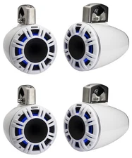 4 Kicker 51KMTCXL8W 8" White Horn Loaded Marine Wakeboard Tower Speakers KMTCXL8