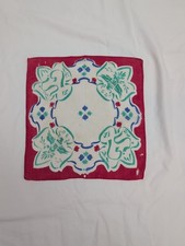 Vintage Girl Scouts Square Handkerchief Trefoil Desin Scarf Damaged