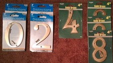 4" Hillman Thick Solid Brass House Numbers- Sealed Packages
