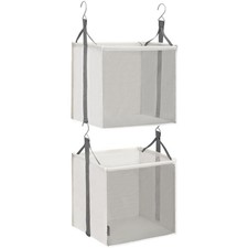 STORAGE MANIAC 2-Shelf Hanging Closet Organizer, Cloth Hanging Closet Shelf, ...