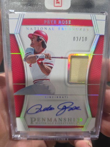2023 Panini National Treasures Pete Rose Auto Jersey Card  #6/10  First print
