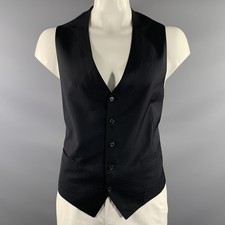 ERMENEGILDO ZEGNA Size 44 Black Wool Buttoned Vest