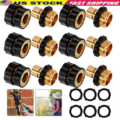 3/4' Garden Hose Quick Connect Water Hose Fit Female Male Connector Set US