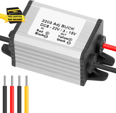 DC 8-22V to DC 3-15V Buck Converter, DC 18V 20V to DC 12V 3A Step down Converter