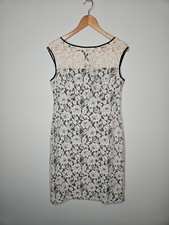 Ralph Lauren Dress 12 Cream Floral Lace Overlay Coquette Feminine Cottage Chic