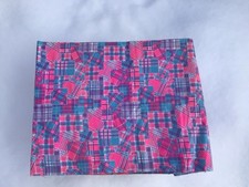 VTG Blue Pink Purple 70 s Patchwork Plaid Woven Cotton Flannel 8 yds avail BTY