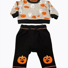 Cat Jack Infants Size 0-3 Months Halloween Outfit 2 Piece Ghost Pumpkins NWT