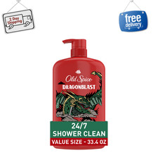 Old Spice Body Wash for Men - Dragonblast Scent - Long Lasting - 33.4 fl oz New 0.39 per gallon