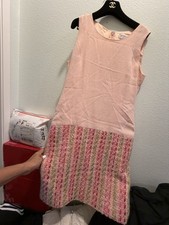 CHANEL RUNWAY CC LOGO ALLOVER SILK LINED CLASSIC WORK PARTY GORGEOUS PINK DRESS