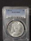 PCGS 1878 MS 63 Morgan silver dollar