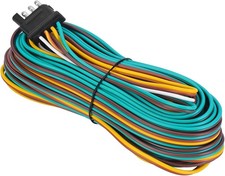 35FT Trailer Wiring Harness Kit, 4 Wire, Color Coded Wishbone Style, 42" Ground,