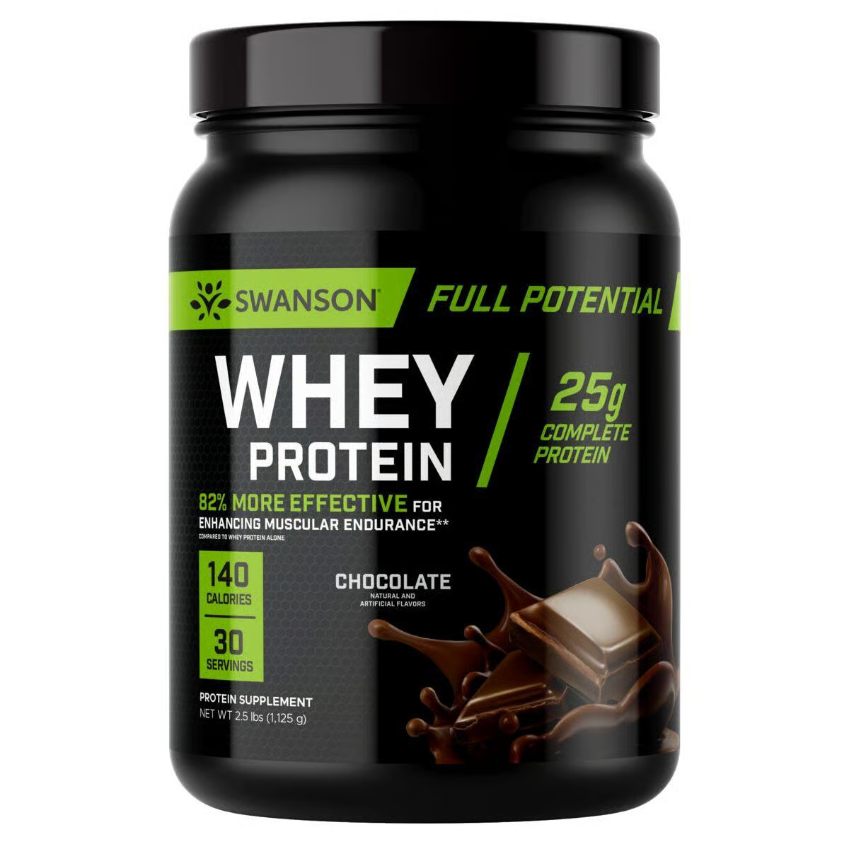 Swanson Full Potential Whey Protein - Шоколад 25 г белка 25 фунта Pwdr 9390₽