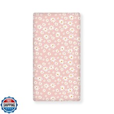 QINBEIDU Daisy Fitted Crib Sheet White and Yellow Flowers Camomile Standard C