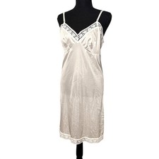Vtg 90s Y2K Babydoll Slip Dress Lace 34 Medium Festival Bridal Coquette Fairy