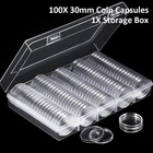 100Pcs Direct Fit Airtight 30.6mm JFK Half Dollar Coin Holder Capsule Protector