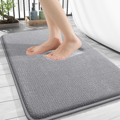 OLANLY Thick Memory Foam Bath Mat Rug 30x20, Extra 30'' x 20'', Grey 