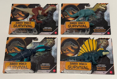 Jurassic World Survival Park Set of 4: Plesiosaurus Dimetrodon Vespersaurus + 1