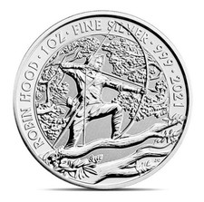 Great Britain Myths & Legends 2021 Robin Hood 1 oz Silver UK 2£ Coin Royal Mint