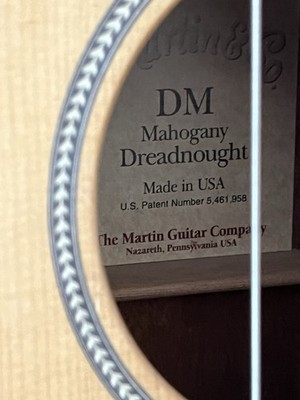 Martin & Co DM Mahogany Dreadnought Acoustic Guitar 6 String Brown