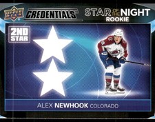2021-22 UD Credentials #2SR-1 Alex Newhook Star of the Night: 2nd Star Rookies