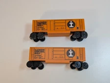 2x Illinois Central Gulf ICG Series 44 Boxcar, Whittle Shortline Wooden Railroad