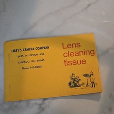 Lensclean, Inc. Lens Cleaning Tissue Booklet Libby's Camera Company Chicago, IL