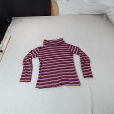 Vintage Turtleneck Sweater Youth Medium Red Striped Preppy Waldo Pullover 70s