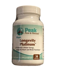 Peak Pure & Natural Longevity Platinum supports heart & brain function exp 3/27