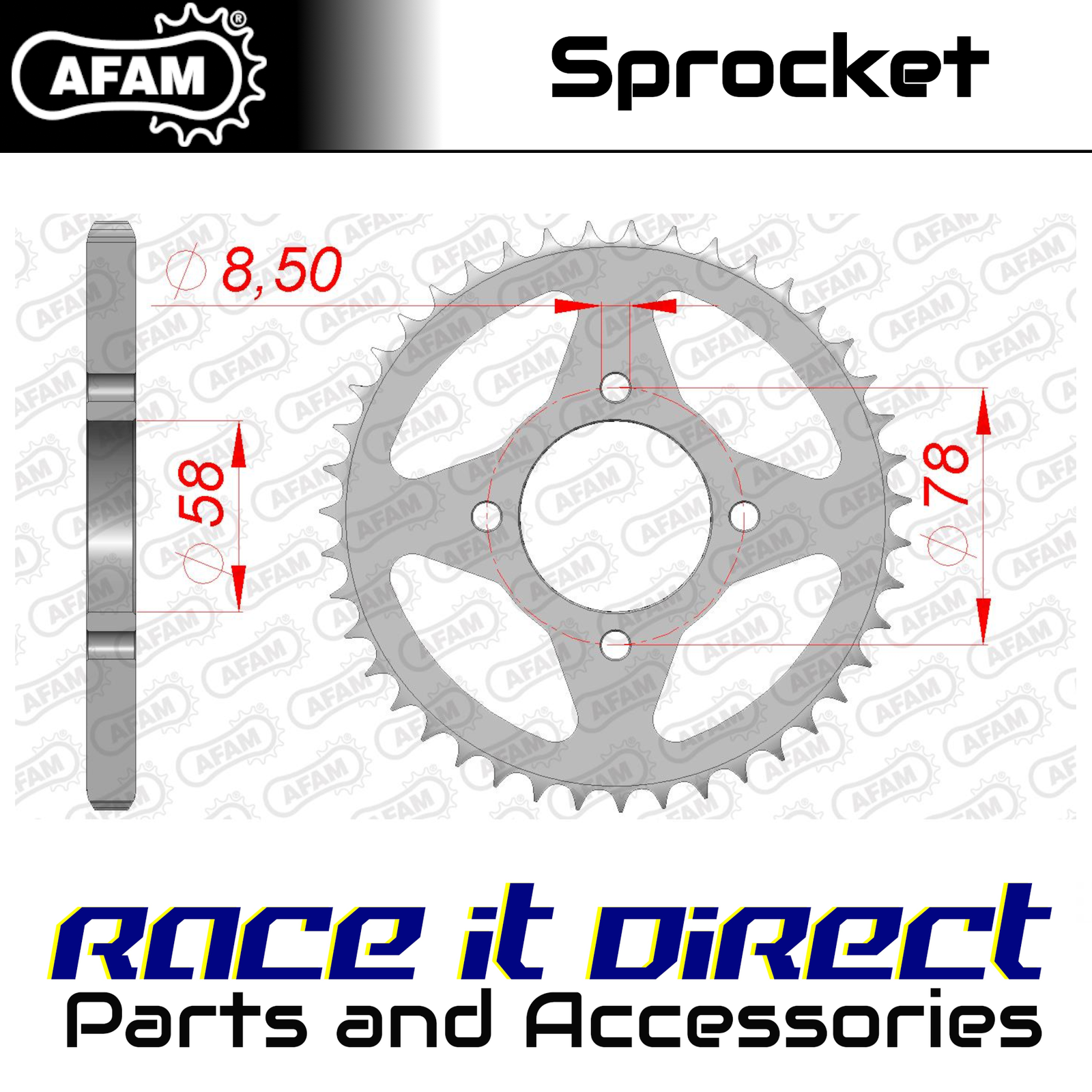 Sprocket for HYOSUNG GA 125 Cruise 1995-1996 48T Rear AFAM