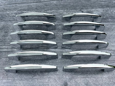 Lot of 12 Vintage Mid Century Modern Silver Chrome Drawer Pulls Atomic Metal