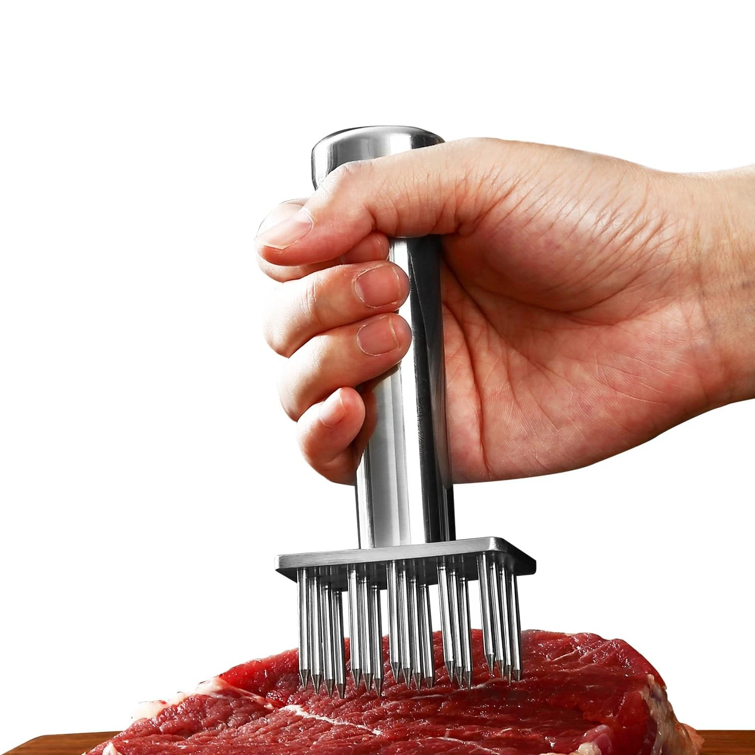 304 Stainless Steel Meat Tenderizer Tool with 18 Sharp Needles, Solid Needle ...