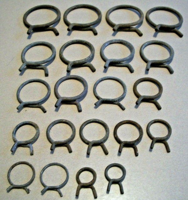 21 Vintage Hose Clamps AUTOMOBILE VARIOUS SIZES, ANTIQUE AUTO PLUS 1