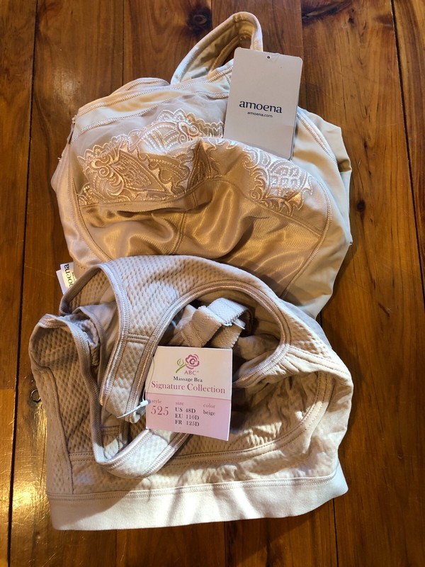 LOT of 2: NEW w TAGS AMOENA 46D and ABC Massage Bra Women’s 48D Style 525