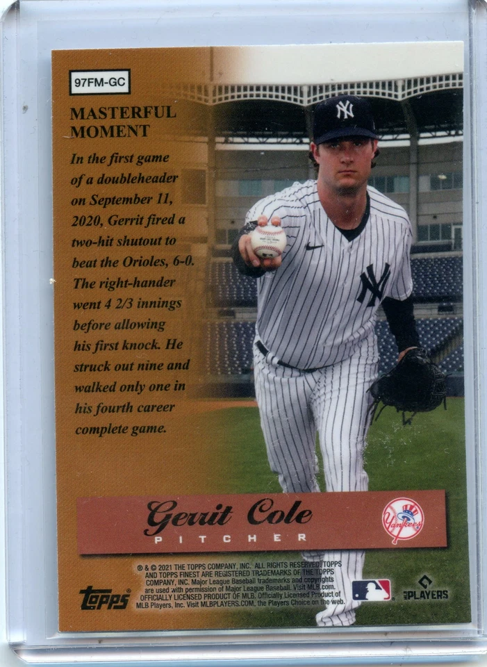 2021 Finest '97 Finest Masters #97FM-GC Gerrit Cole - Image 2 of 2
