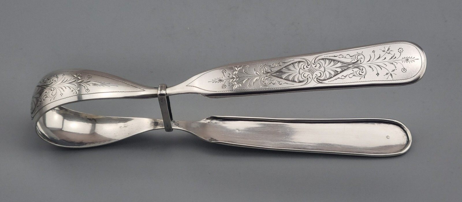 Große Biedermeier Spargelzange Spargel Kuchen Zange 833 Silber Niederlande (ABP)
